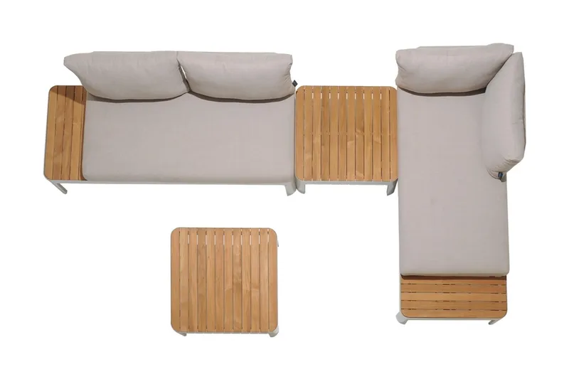 Portals 2-seter Sofa - Hvit/Tre - Hagemøbler & utemiljø - Loungemøbler - Loungesofaer