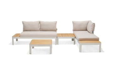 Portals 2-seter Sofa - Hvit/Tre - Hagemøbler & utemiljø - Loungemøbler - Loungesofaer