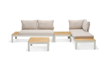 Portals 2-seter Sofa - Hvit/Tre - Hagemøbler & utemiljø - Loungemøbler - Loungesofaer