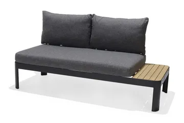 Portals 2-seter Sofa - Svart/Tre - Hagemøbler & utemiljø - Loungemøbler - Loungesofaer