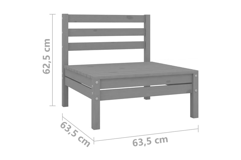 Utendørs midtsofaer 4 stk grå heltre furu - Grå - Loungesofaer - Utesofa