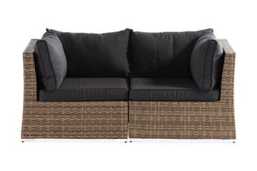 Wisconsin Loungesofa med Armstøtte 2-seters - Glass/Kunstrotting/Sand - Hagemøbler & utemiljø - Balkong & terrasse - Balkongmøbler - Balkongsofa