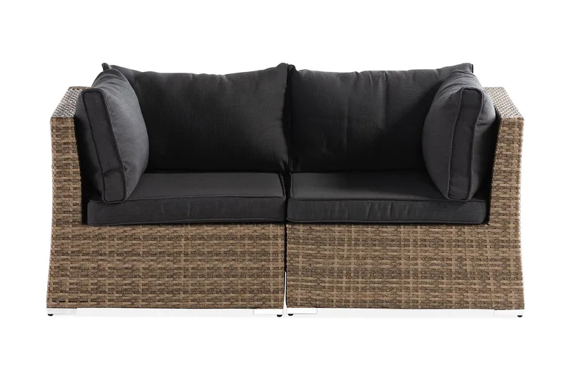 Wisconsin Loungesofa med Armstøtte 2-seters, Glass/Kunstrotting/Sand
