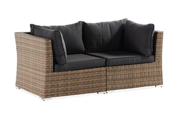 Wisconsin Loungesofa med Armstøtte 2-seters - Glass/Kunstrotting/Sand - Hagemøbler & utemiljø - Balkong & terrasse - Balkongmøbler - Balkongsofa