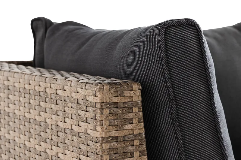 Wisconsin Loungesofa med Armstøtte 2-seters - Glass/Kunstrotting/Sand - Hagemøbler & utemiljø - Balkong & terrasse - Balkongmøbler - Balkongsofa