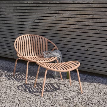 Loungestol + fotskammel Bruce utendørs - Lakserosa - Hagemøbler & utemiljø - Loungemøbler - Loungestol utendørs