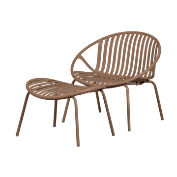 Loungestol + fotskammel Bruce utendørs - Lakserosa - Hagemøbler & utemiljø - Loungemøbler - Loungestol utendørs