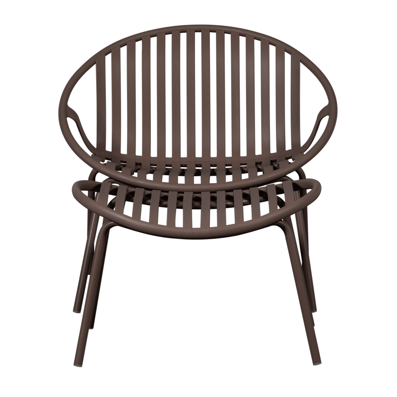 Loungestol + fotskammel Bruce utendørs - Lilla/Brun - Hagemøbler & utemiljø - Loungemøbler - Loungestol utendørs