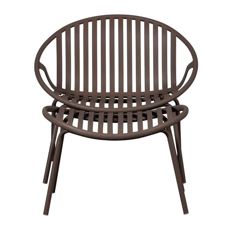 Loungestol + fotskammel Bruce utendørs - Lilla/Brun - Hagemøbler & utemiljø - Loungemøbler - Loungestol utendørs