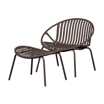 Loungestol + fotskammel Bruce utendørs - Lilla/Brun - Hagemøbler & utemiljø - Loungemøbler - Loungestol utendørs