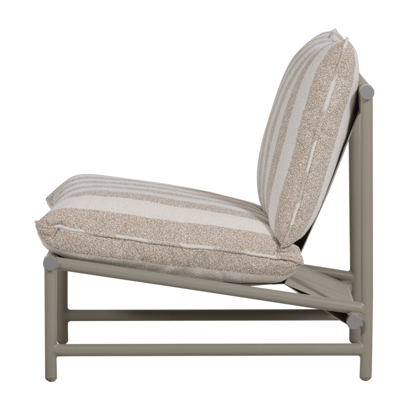 Loungestol Elvo 82 cm utendørs - Sand/Hvit - Hagemøbler & utemiljø - Loungemøbler - Loungestol utendørs