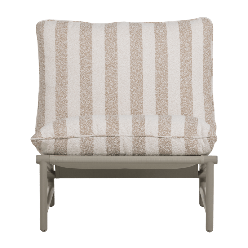 Loungestol Elvo 82 cm utendørs, Sand/Hvit