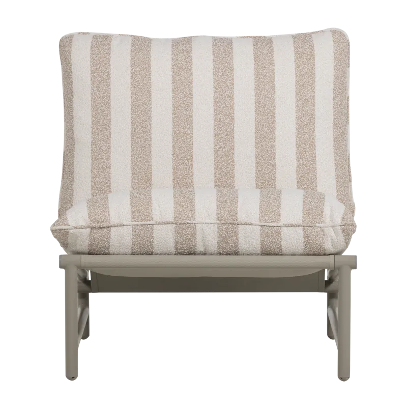 Loungestol Elvo 82 cm utendørs, Sand/Hvit