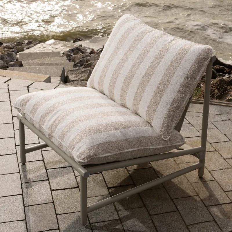 Loungestol Elvo 82 cm utendørs - Sand/Hvit - Hagemøbler & utemiljø - Loungemøbler - Loungestol utendørs