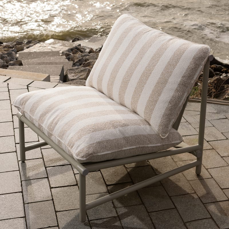 Loungestol Elvo 82 cm utendørs - Sand/Hvit - Hagemøbler & utemiljø - Loungemøbler - Loungestol utendørs