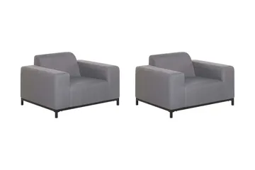 Hughen Lenestol 2-pk - Grå / Svart - Hagemøbler & utemiljø - Loungemøbler - Loungestol utendørs