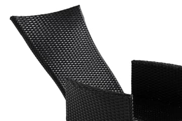 Jenny Justerbar Utendørs Spisestol – Regulerbar Lenestol i Kunstrotting - Svart - Hagemøbler & utemiljø - Loungemøbler - Loungestol utendørs