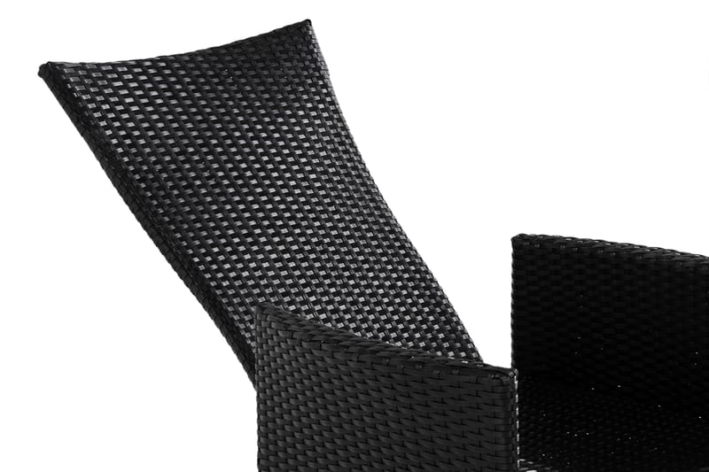 Jenny Justerbar Utendørs Spisestol – Regulerbar Lenestol i Kunstrotting - Svart - Hagemøbler & utemiljø - Loungemøbler - Loungestol utendørs