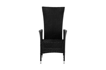Jenny spisestol utendørs justerbar – justerbar utendørs lenestol i kunstrotting - Svart - Hagemøbler & utemiljø - Loungemøbler - Loungestol utendørs
