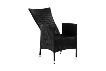 Jenny spisestol utendørs justerbar – justerbar utendørs lenestol i kunstrotting - Svart - Hagemøbler & utemiljø - Loungemøbler - Loungestol utendørs