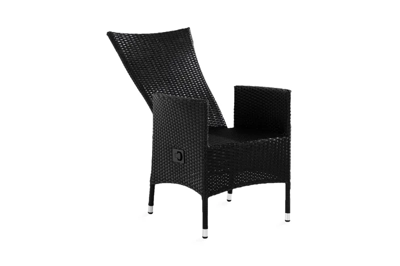 Jenny spisestol utendørs justerbar – justerbar utendørs lenestol i kunstrotting - Svart - Hagemøbler & utemiljø - Loungemøbler - Loungestol utendørs