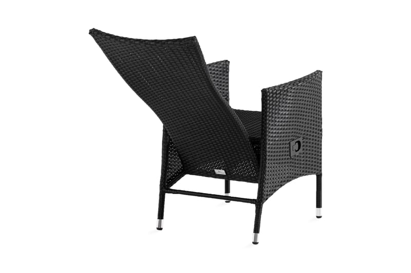 Jenny spisestol utendørs justerbar – justerbar utendørs lenestol i kunstrotting - Svart - Hagemøbler & utemiljø - Loungemøbler - Loungestol utendørs