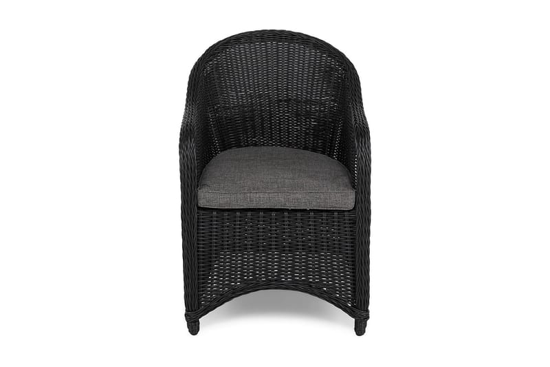 Marcus Light Utendørs Lounge Lenestol med Pute i Kunstrotting - Svart - Hagemøbler & utemiljø - Loungemøbler - Loungestol utendørs