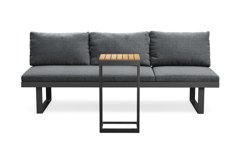 Samira Utesofa med sofabord – Solseng i aluminium - Grå - Hagemøbler & utemiljø - Loungemøbler - Loungesofaer