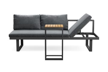 Samira Utesofa med sofabord – Solseng i aluminium - Grå - Hagemøbler & utemiljø - Loungemøbler - Loungesofaer