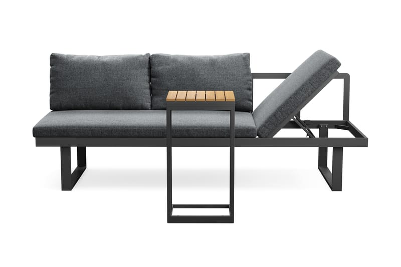 Samira Utesofa med sofabord – Solseng i aluminium - Grå - Hagemøbler & utemiljø - Loungemøbler - Loungesofaer