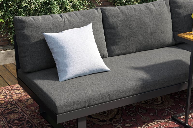Samira Utesofa med sofabord – Solseng i aluminium - Grå - Hagemøbler & utemiljø - Loungemøbler - Loungesofaer