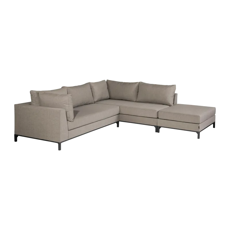 Sjeselongsofa 4-seter Sicilië utendørs, Taupe