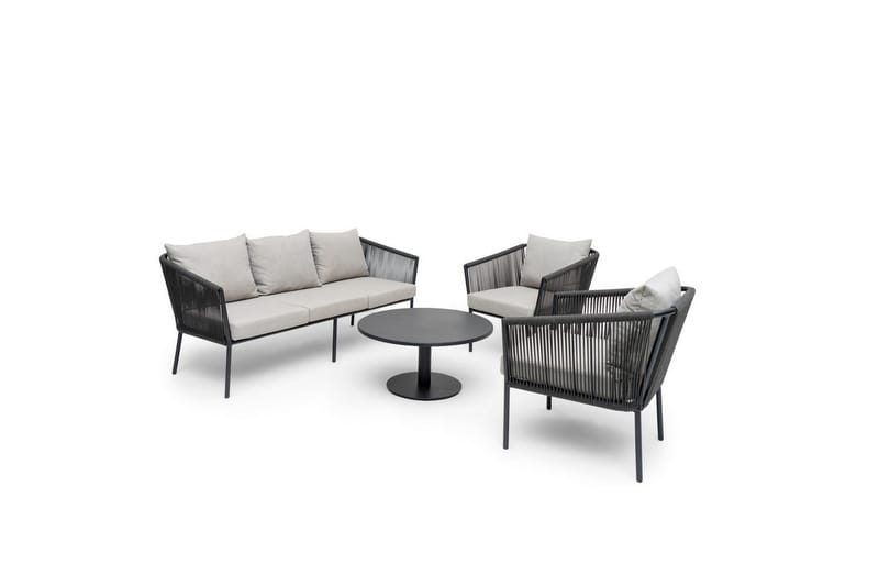 Sofa Hillerstorp Lersund Svart/Grå - Svart/Grå - Hagemøbler & utemiljø - Loungemøbler - Loungesofaer