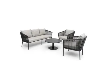 Sofa Hillerstorp Lersund Svart/Grå - Svart/Grå - Hagemøbler & utemiljø - Loungemøbler - Loungesofaer