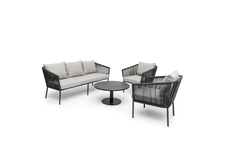 Sofa Hillerstorp Lersund Svart/Grå - Svart/Grå - Hagemøbler & utemiljø - Loungemøbler - Loungesofaer