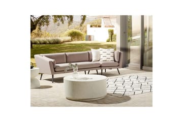 Soffa Beliani Loretello Beige/grå, Högervänd Beige||Grey Right-faced - Hagemøbler & utemiljø - Loungemøbler - Loungesofaer