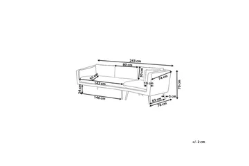 Soffa Beliani Loretello Beige/grå, Högervänd Grey Right-faced - Hagemøbler & utemiljø - Loungemøbler - Loungesofaer