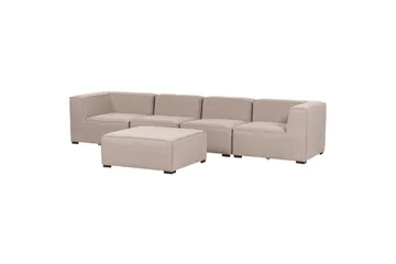 Soffa med fotpall Beliani Arezzo Beige/svart Beige, Black - Hagemøbler & utemiljø - Loungemøbler - Loungegrupper