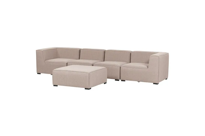 Soffa med fotpall Beliani Arezzo Beige/svart Beige, Black - Hagemøbler & utemiljø - Loungemøbler - Loungegrupper