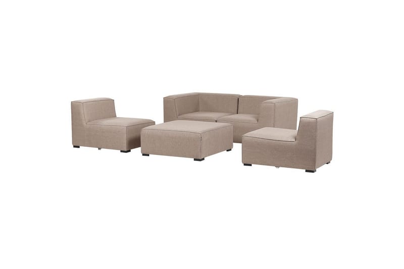 Soffa med fotpall Beliani Arezzo Beige/svart Beige, Black - Hagemøbler & utemiljø - Loungemøbler - Loungegrupper