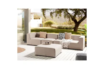 Soffa med fotpall Beliani Arezzo Beige/svart Beige, Black - Hagemøbler & utemiljø - Loungemøbler - Loungegrupper