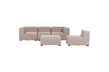 Soffa med fotpall Beliani Arezzo Beige/svart Beige, Black - Hagemøbler & utemiljø - Loungemøbler - Loungegrupper
