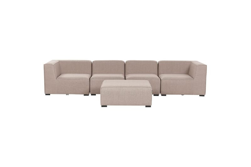 Soffa med fotpall Beliani Arezzo Beige/svart Beige, Black
