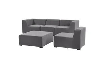Soffa med fotpall Beliani Arezzo Beige/svart Grey, Black - Hagemøbler & utemiljø - Loungemøbler - Loungesofaer