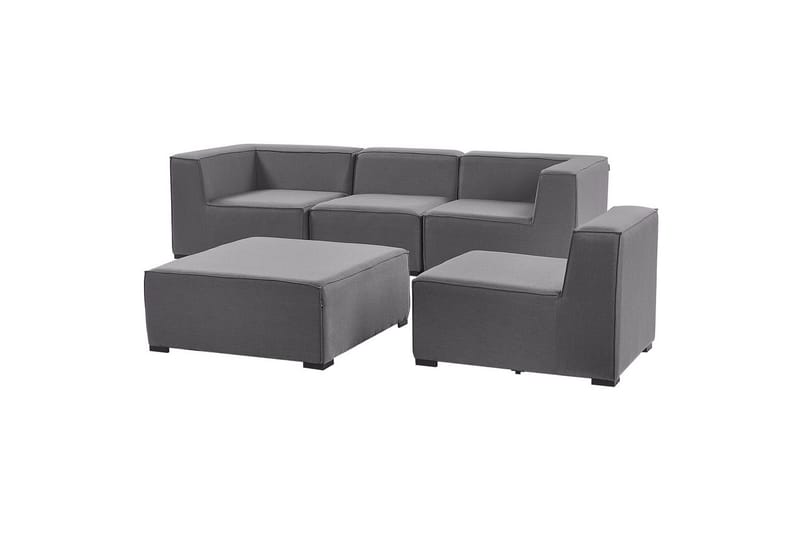 Soffa med fotpall Beliani Arezzo Beige/svart Grey, Black - Hagemøbler & utemiljø - Loungemøbler - Loungesofaer