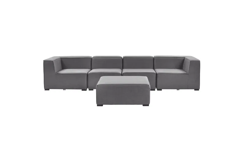 Soffa med fotpall Beliani Arezzo Beige/svart Grey, Black - Hagemøbler & utemiljø - Loungemøbler - Loungesofaer