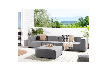 Soffa med fotpall Beliani Arezzo Beige/svart Grey, Black - Hagemøbler & utemiljø - Loungemøbler - Loungesofaer