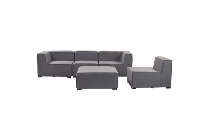 Soffa med fotpall Beliani Arezzo Beige/svart Grey, Black - Hagemøbler & utemiljø - Loungemøbler - Loungesofaer