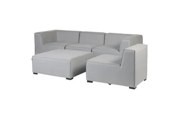 Soffa med fotpall Beliani Arezzo Beige/svart Light grey, Black - Hagemøbler & utemiljø - Loungemøbler - Loungesofaer