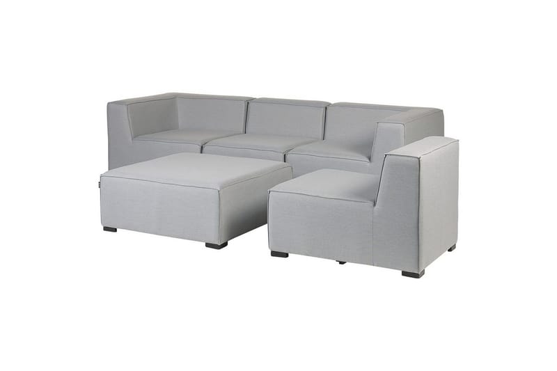 Soffa med fotpall Beliani Arezzo Beige/svart Light grey, Black - Hagemøbler & utemiljø - Loungemøbler - Loungesofaer